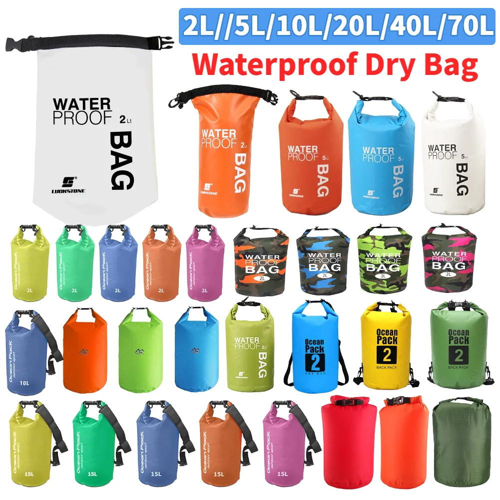 Dry Bag Roll Top - 2L/5L/10L/20L/40L PVC Waterproof Dry Bag Rafting